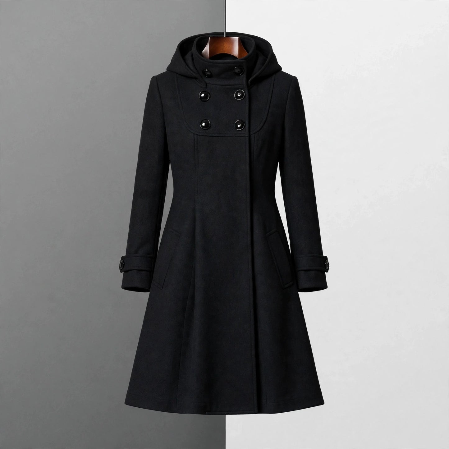 COLETTE HOODED WOOL COAT