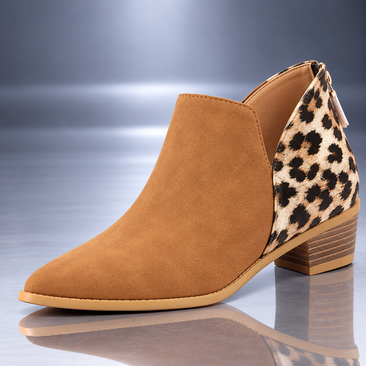 QUINN LEOPARD ANKLE BOOT