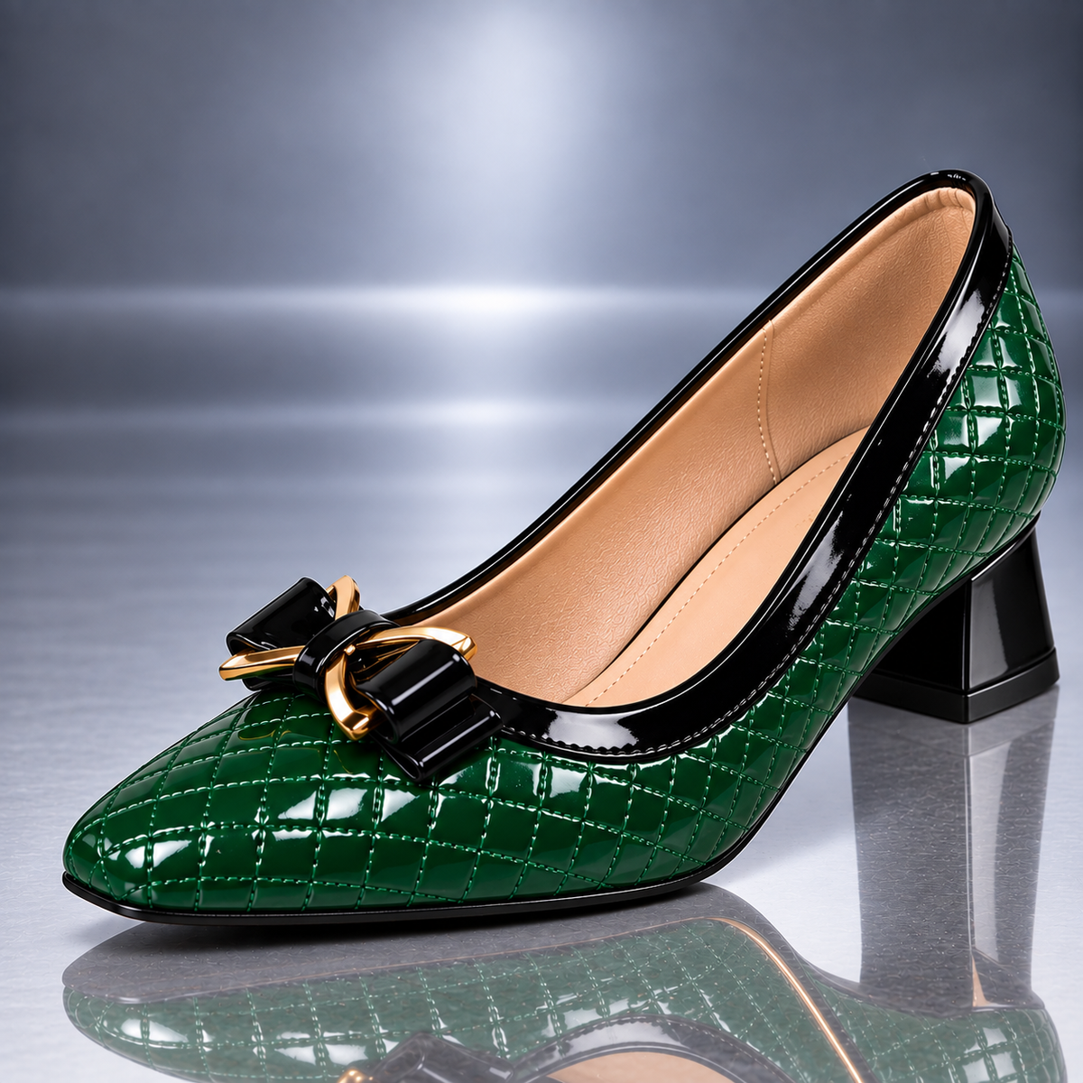 ROSALIE QUILTED BOW HEEL