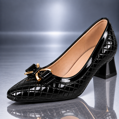 ROSALIE QUILTED BOW HEEL