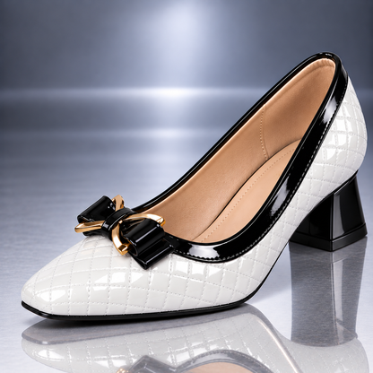 ROSALIE QUILTED BOW HEEL