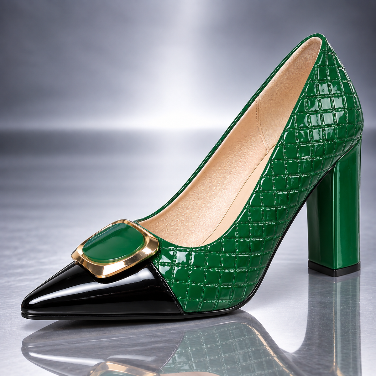 CATERINA QUILTED BLOCK HEEL