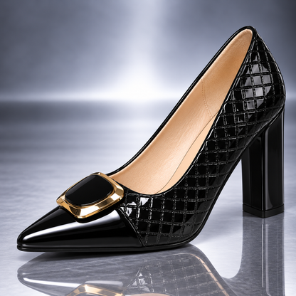 CATERINA QUILTED BLOCK HEEL