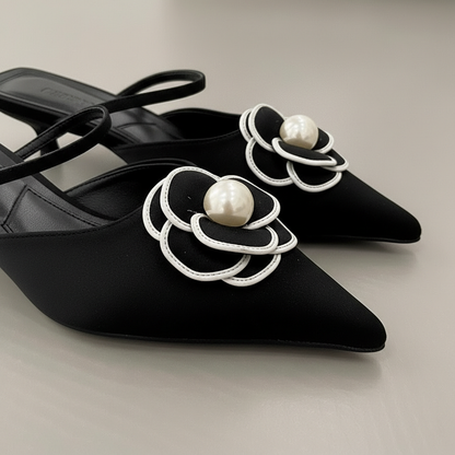 AVELINE FLORAL LEATHER HEEL