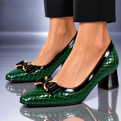 ROSALIE QUILTED BOW HEEL