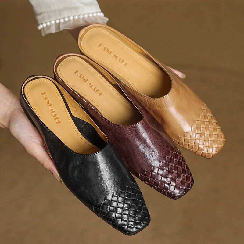 LUCIA WOVEN LEATHER MULE