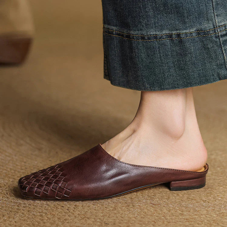 LUCIA WOVEN LEATHER MULE