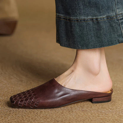 LUCIA WOVEN LEATHER MULE