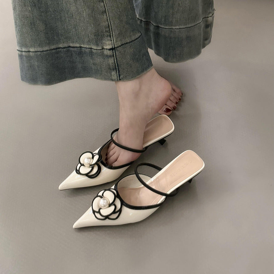 AVELINE FLORAL LEATHER HEEL