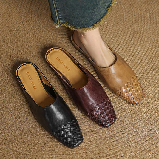 LUCIA WOVEN LEATHER MULE