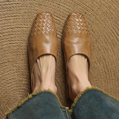 LUCIA WOVEN LEATHER MULE