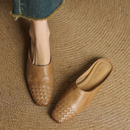 LUCIA WOVEN LEATHER MULE