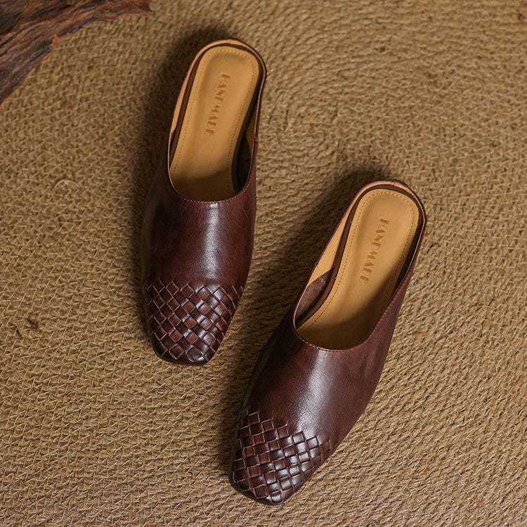 LUCIA WOVEN LEATHER MULE