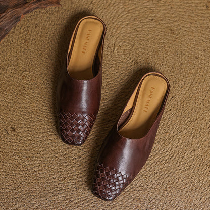 LUCIA WOVEN LEATHER MULE