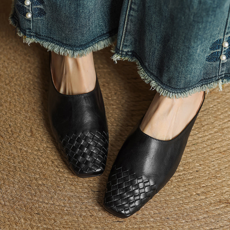 LUCIA WOVEN LEATHER MULE