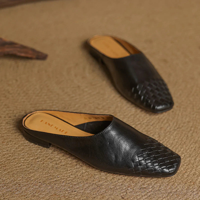 LUCIA WOVEN LEATHER MULE