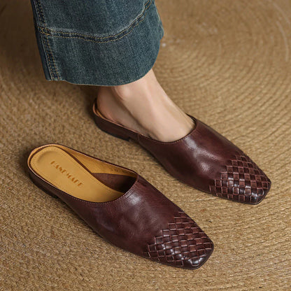 LUCIA WOVEN LEATHER MULE
