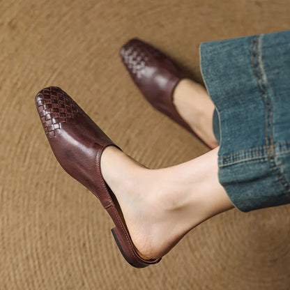 LUCIA WOVEN LEATHER MULE