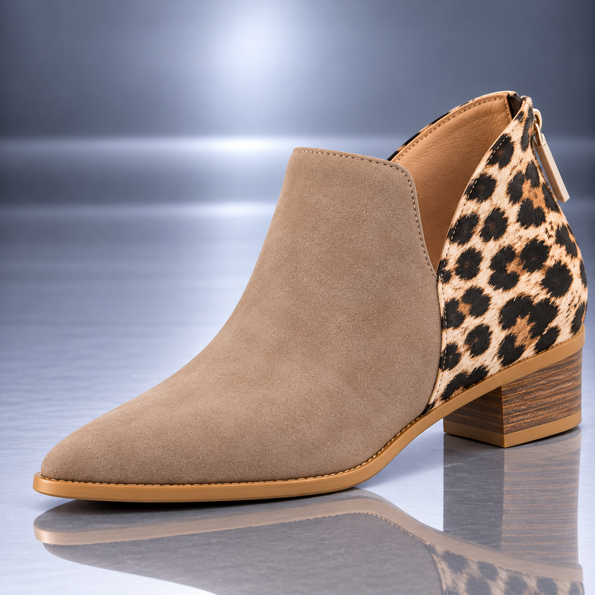 QUINN LEOPARD ANKLE BOOT