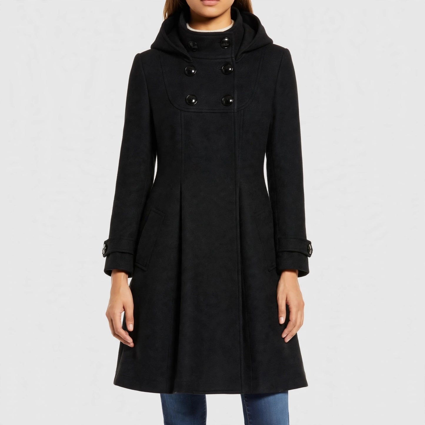 COLETTE HOODED WOOL COAT