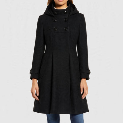COLETTE HOODED WOOL COAT