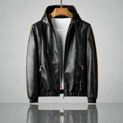 MILES HOODED LEATHER JACKET