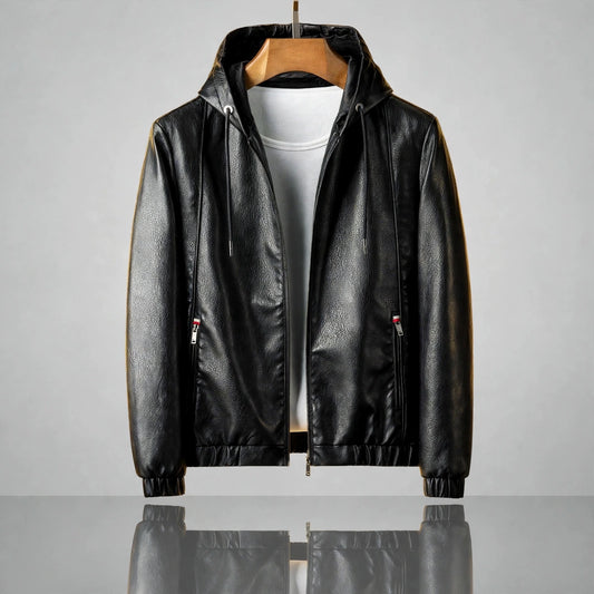 MILES HOODED LEATHER JACKET