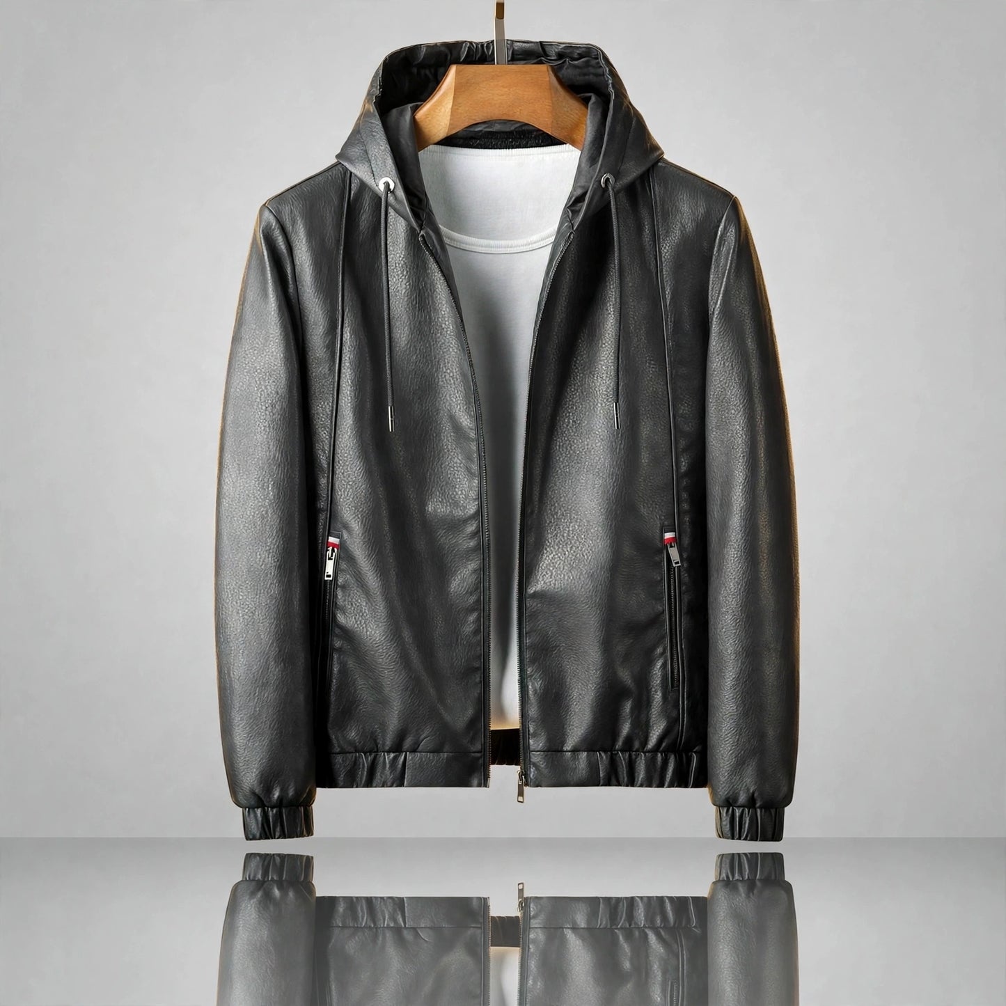 MILES HOODED LEATHER JACKET