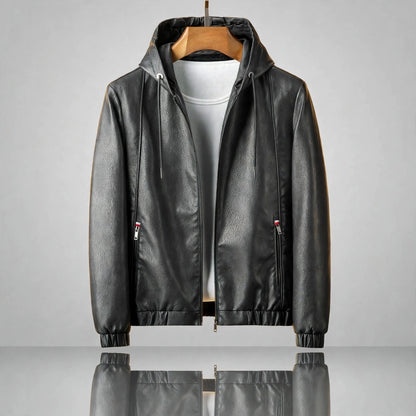 MILES HOODED LEATHER JACKET
