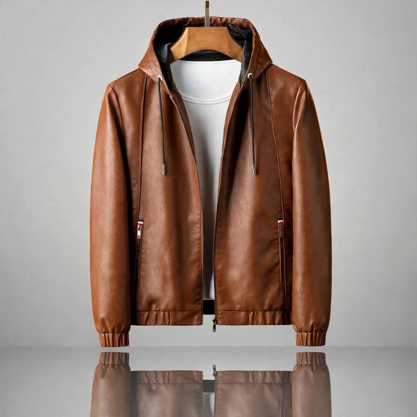 MILES HOODED LEATHER JACKET