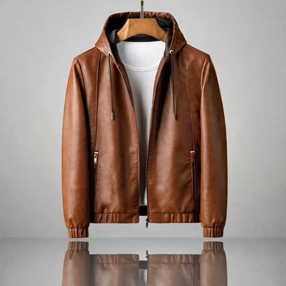 MILES HOODED LEATHER JACKET