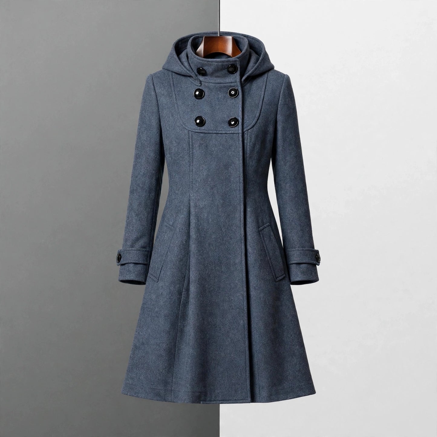 COLETTE HOODED WOOL COAT