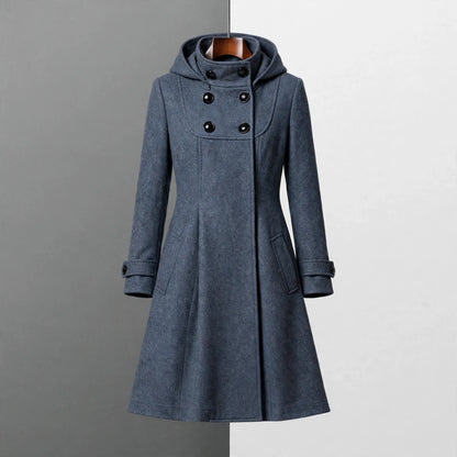 COLETTE HOODED WOOL COAT