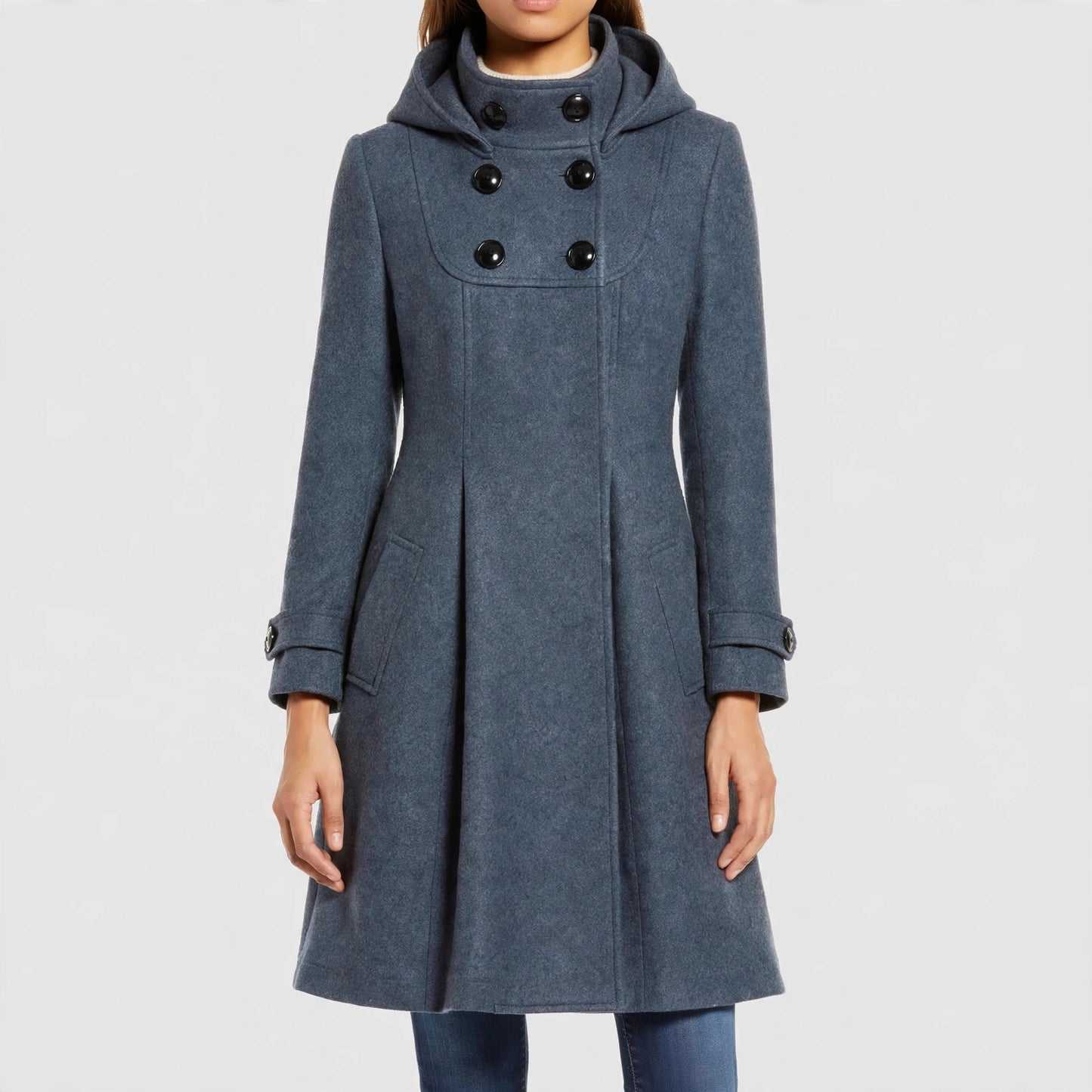 COLETTE HOODED WOOL COAT