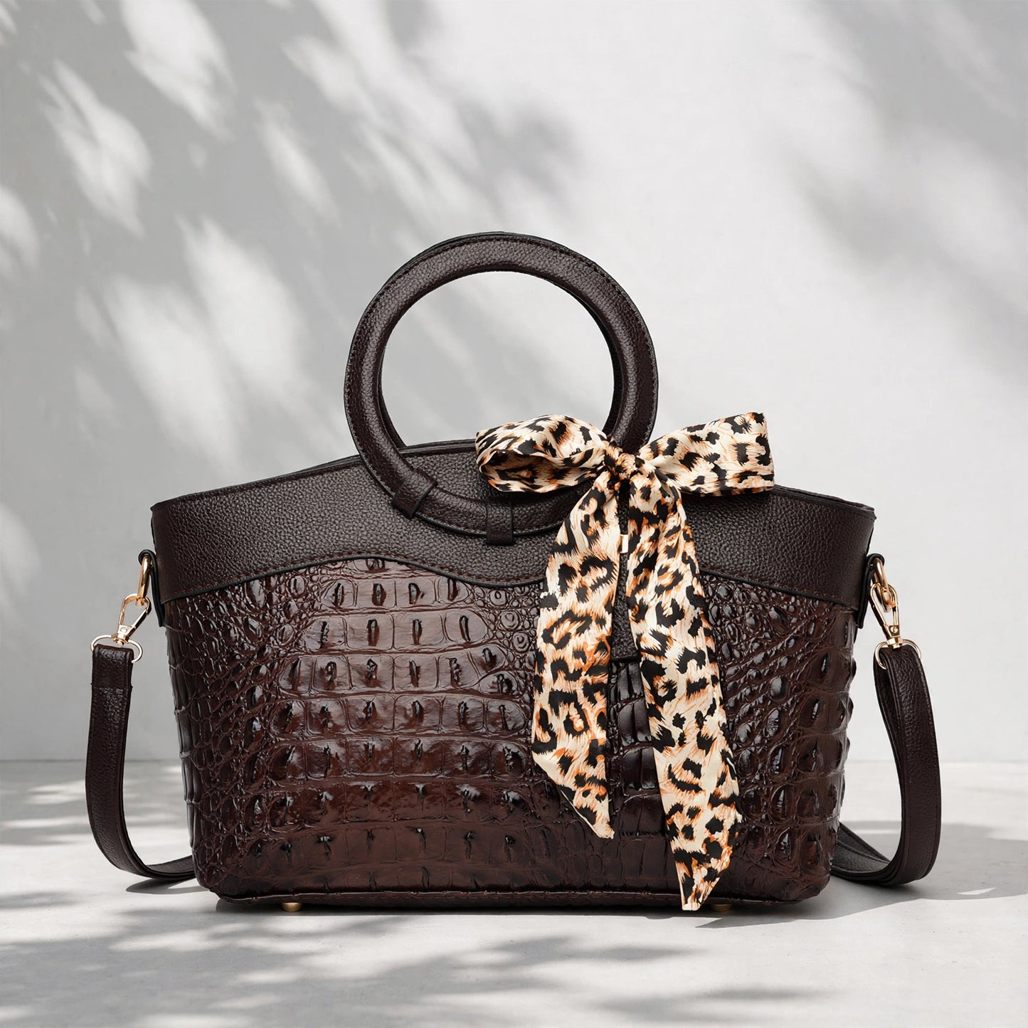 MAEVE CROC RING HANDBAG