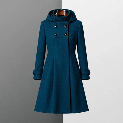 COLETTE HOODED WOOL COAT