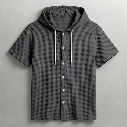 KAI WAFFLE HOODED SHIRT