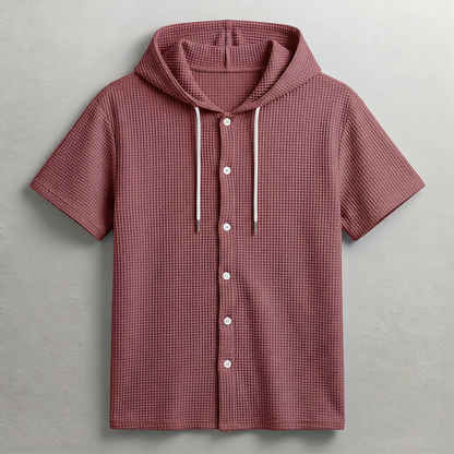 KAI WAFFLE HOODED SHIRT