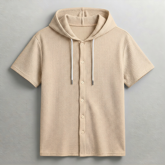 KAI WAFFLE HOODED SHIRT