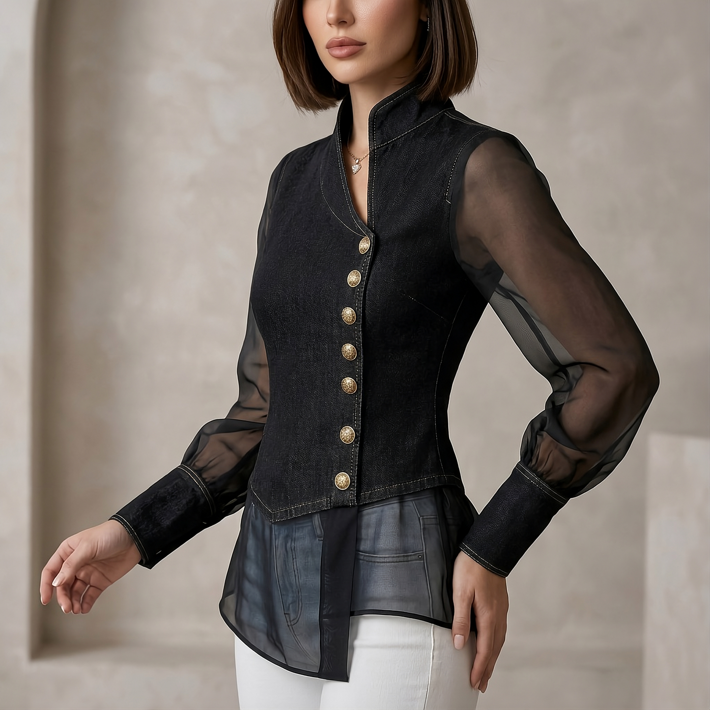 ODETTE DENIM BLOUSE