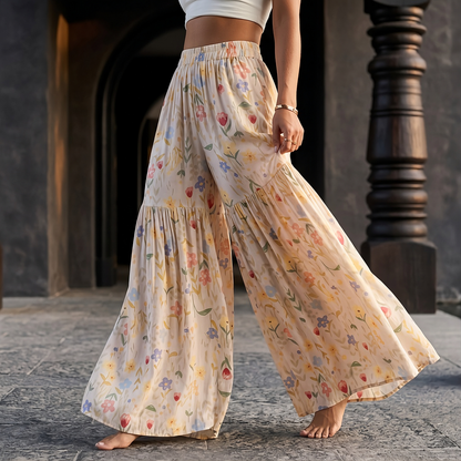 THEA FLORAL WIDE LEG PANT