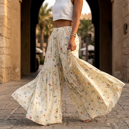 THEA FLORAL WIDE LEG PANT