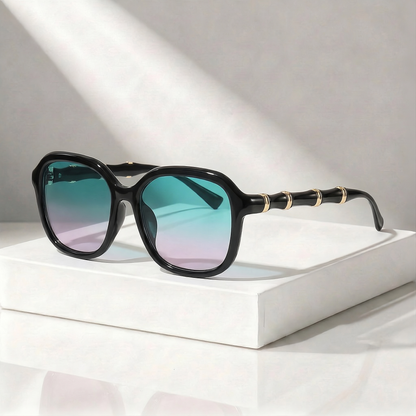 NORA BAMBOO ROUND SUNGLASSES