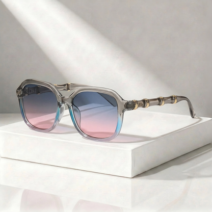 NORA BAMBOO ROUND SUNGLASSES