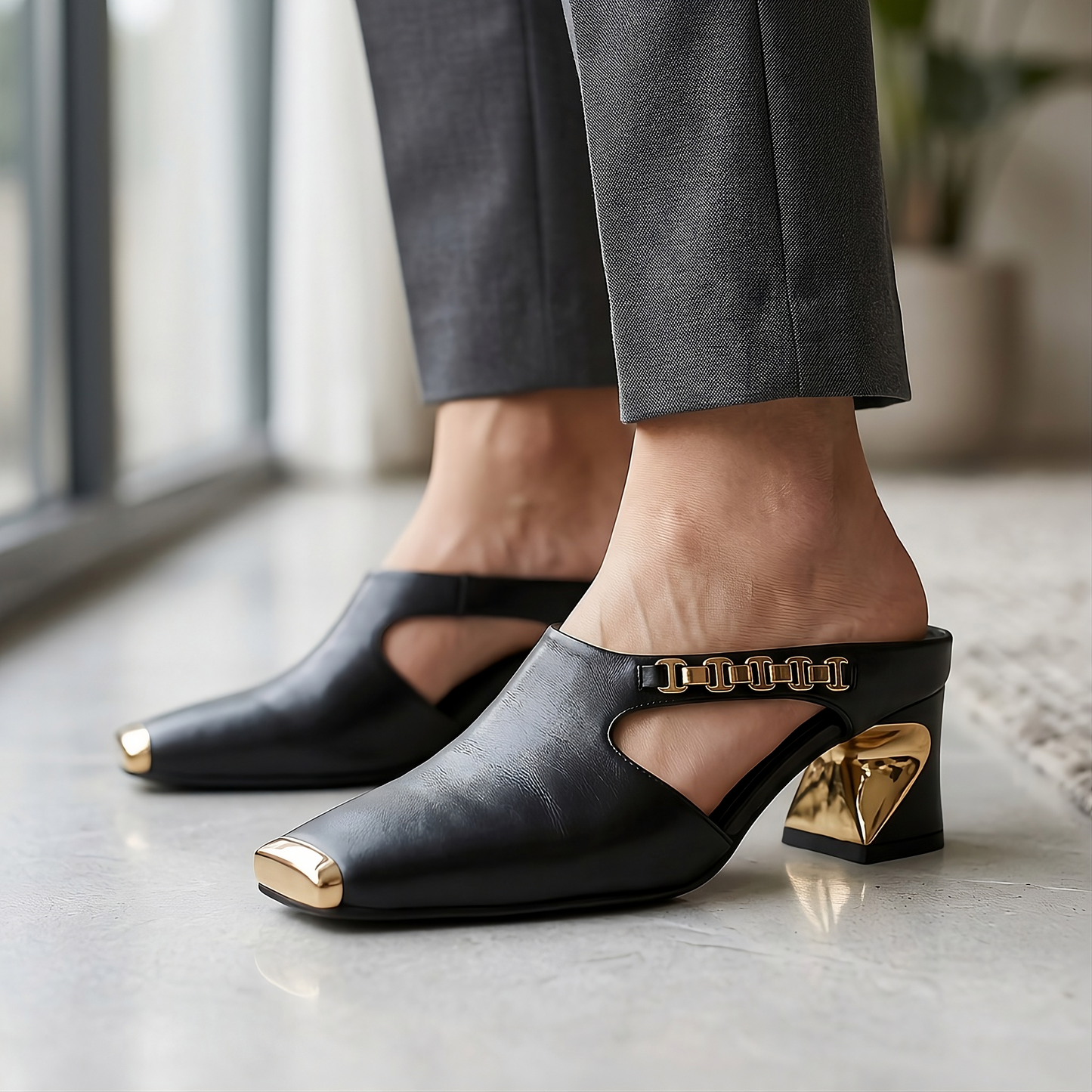 EVELINE LEATHER HEEL